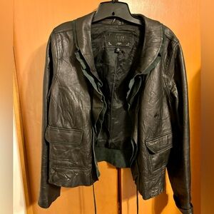 ($40)Old Navy Leather Open Jacket